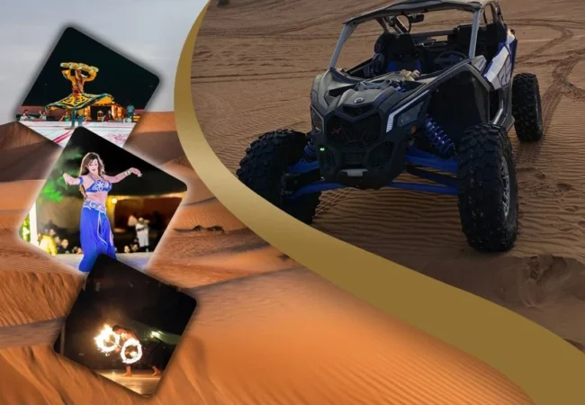 Can-Am dune buggy with Bedouin BBQ dinner combo Dubai - Desert Buggy Rental Dubai
