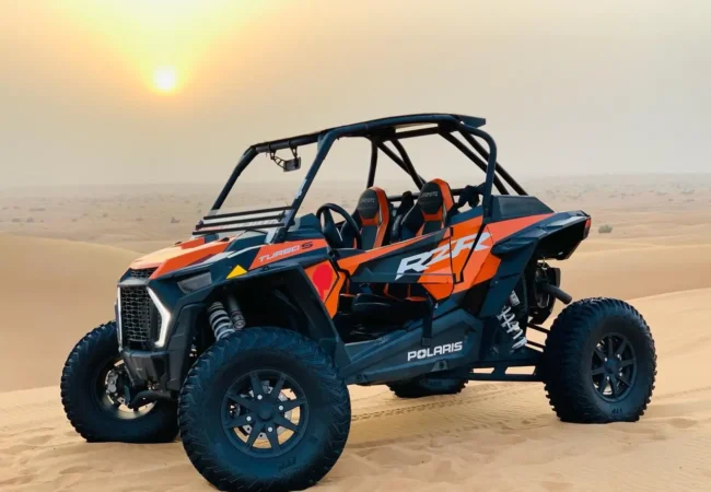 2 Seater Polaris RZR 1000cc Turbo dune buggy in Lahbab red dunes Dubai - Desert Buggy Rental Dubai
