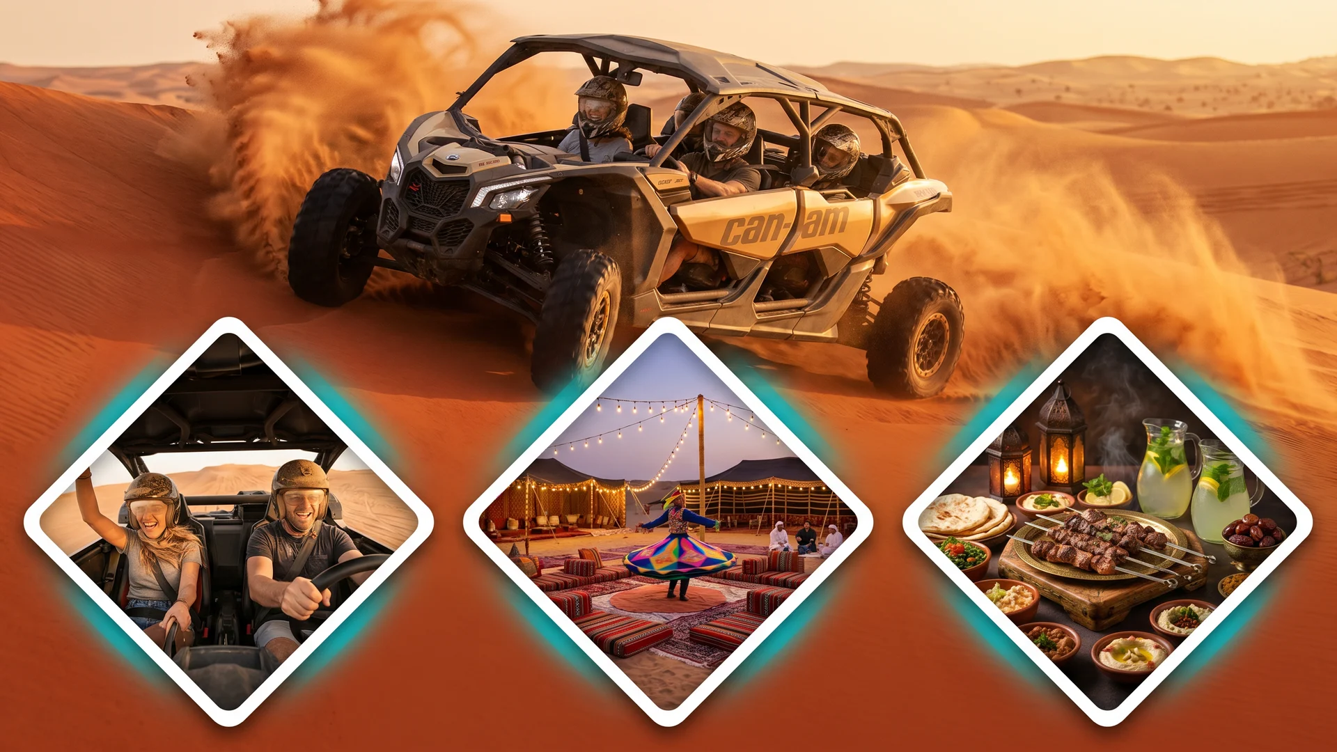 4-Seater Can-Am + BBQ combo - Desert Buggy Rental Dubai