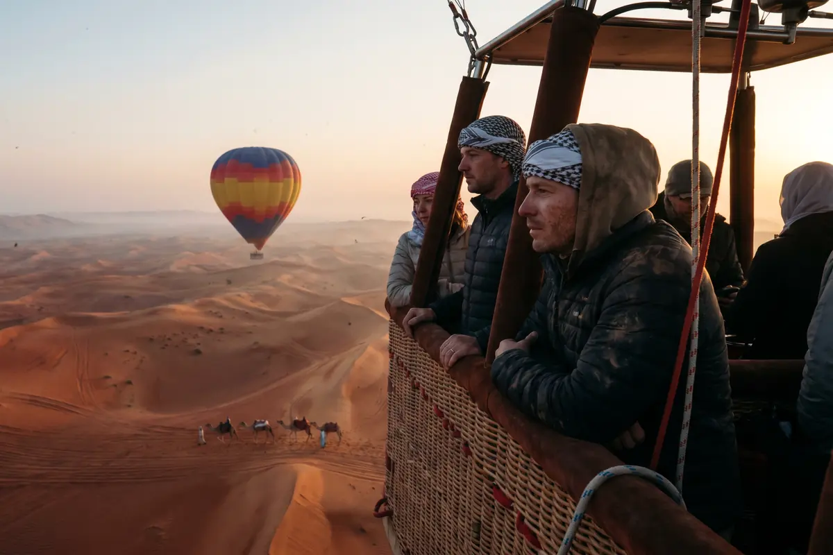 Premium Hot Air Balloon Dubai hot air balloon sunrise over Dubai desert - Desert Buggy Rental Dubai