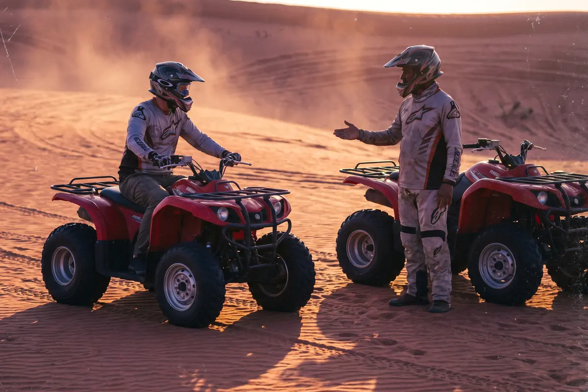 Yamaha 220cc Quad Dubai Yamaha quad bike ride in Lahbab red dunes Dubai - Desert Buggy Rental Dubai
