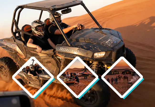 2S Polaris buggy and BBQ dinner combo in Lahbab red dunes Dubai - Desert Buggy Rental Dubai