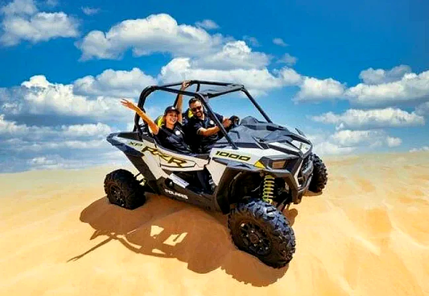 2 Seater Polaris RZR 1000cc dune buggy in Dubai red dunes - Desert Buggy Rental Dubai