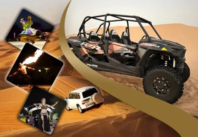 4 Seater dune buggy with halal BBQ dinner camp in Dubai desert - Desert Buggy Rental Dubai