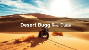 Tourists riding quad bikes across the golden sand dunes of the Simpson Desert in Australia under a clear sky