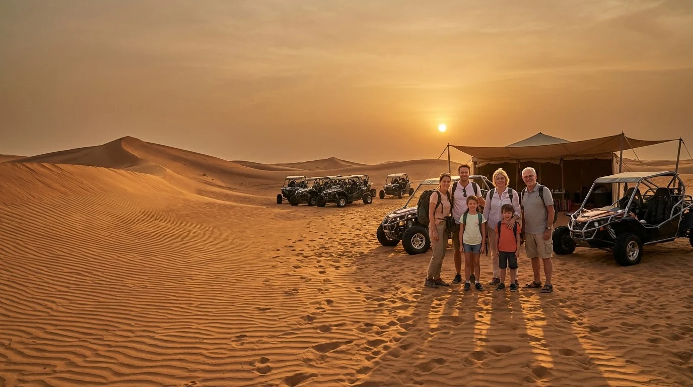 My First Honest Desert Safari Abu Dhabi for 3 Families AED 150