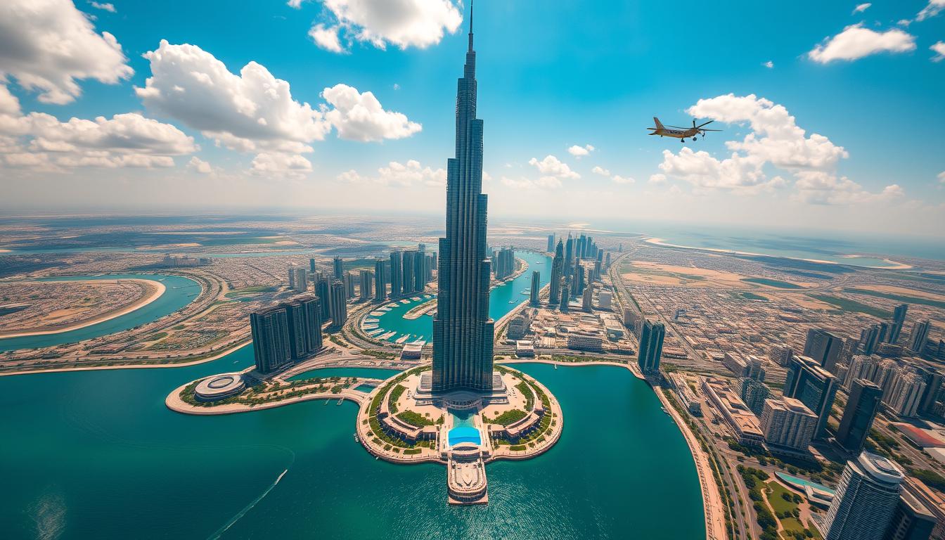 Burj Khalifa aerial view