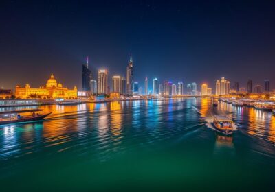 Dubai Creek night view