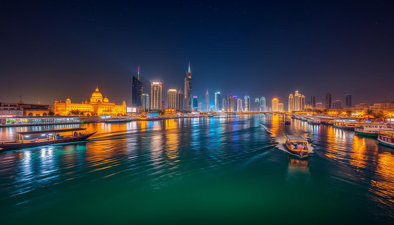 Dubai Creek night view