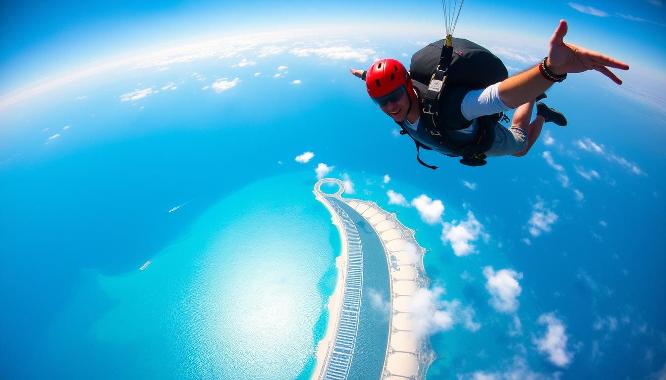 Skydiving over Palm Jumeirah