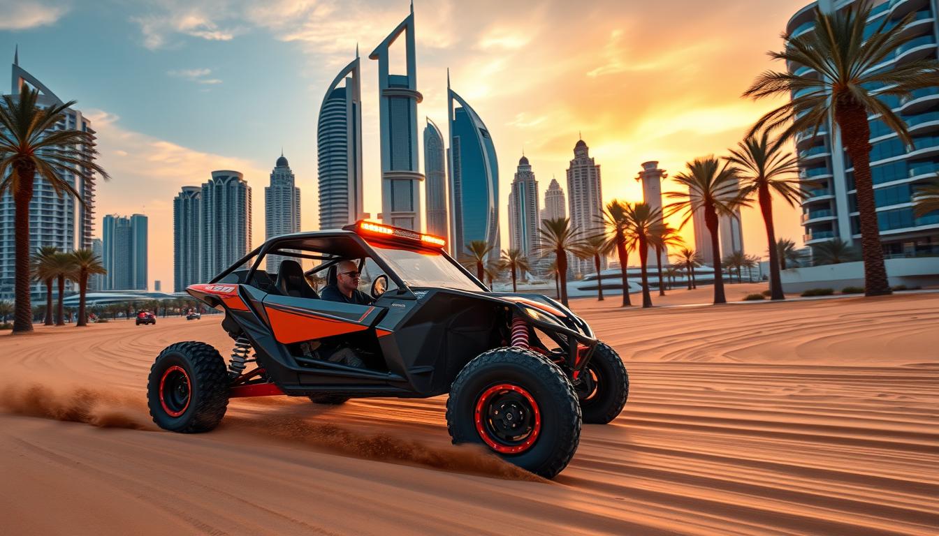 Dune buggy pickup near Dubai Marina