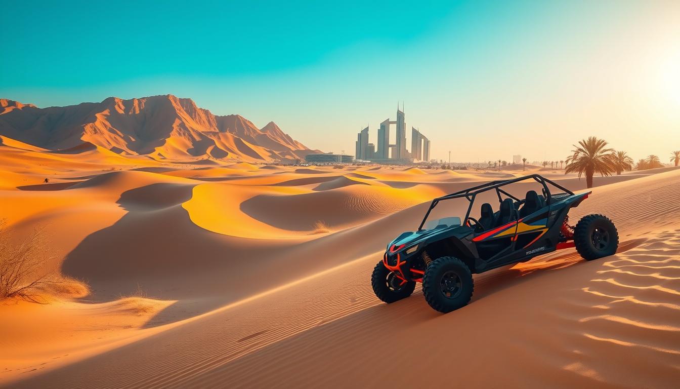 Dune buggy pickup near Dubai Sports City