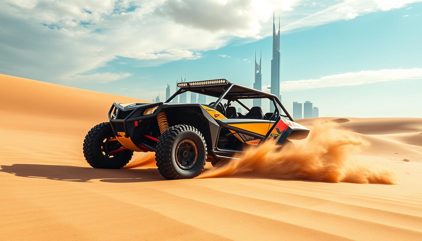 Dune buggy pickup near Jumeirah Lake Towers Dubai