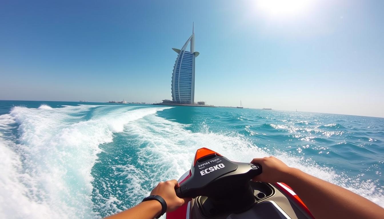 Jet skiing Burj Al Arab scenic views