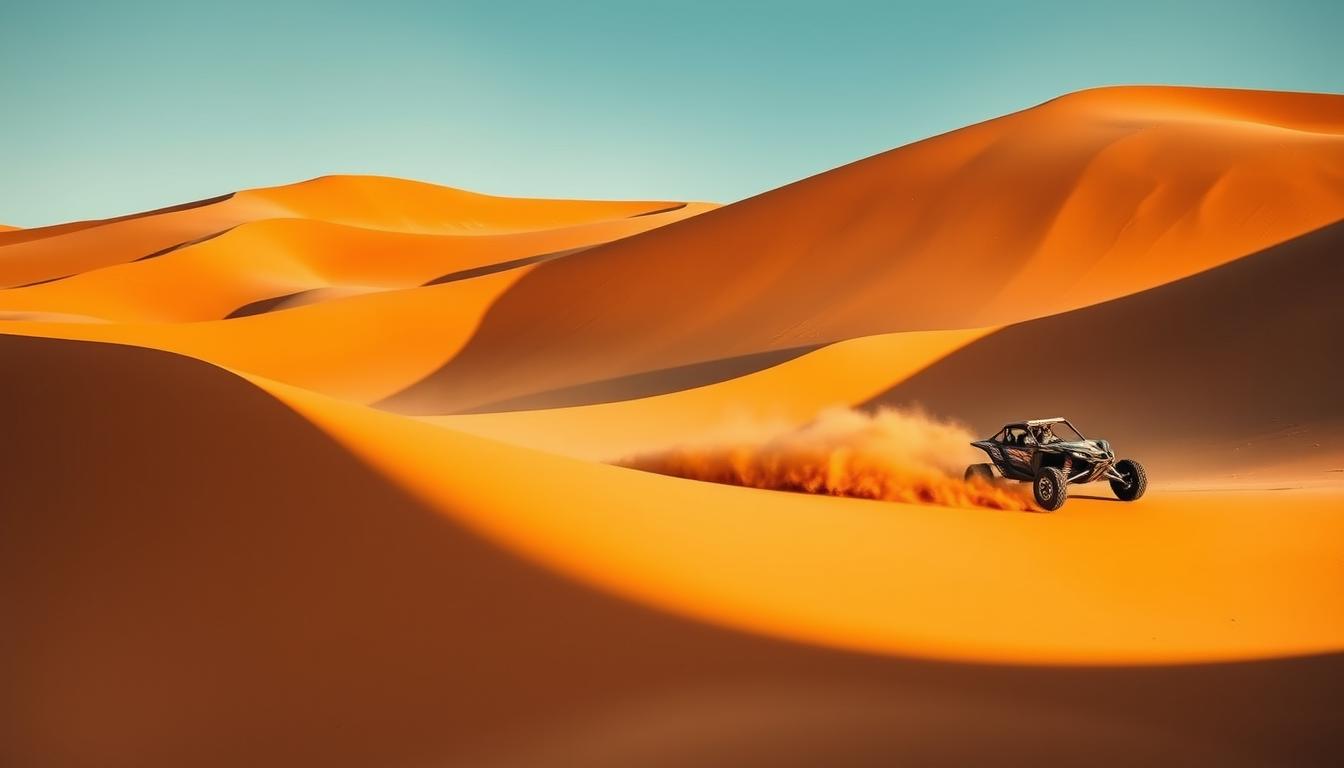 buggy driving sand dunes dubai