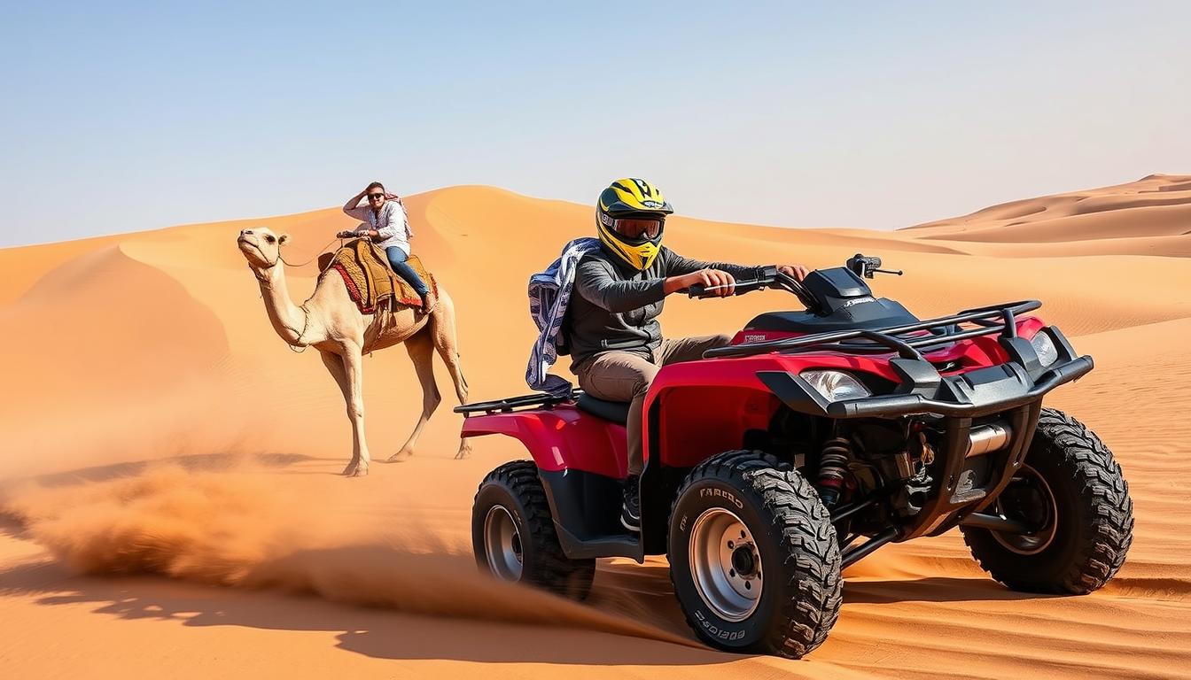 quad biking and camel riding dubai