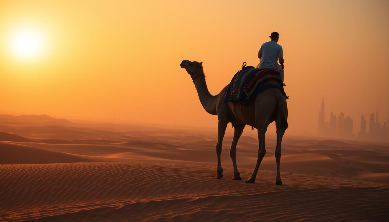 sunset camel ride dubai