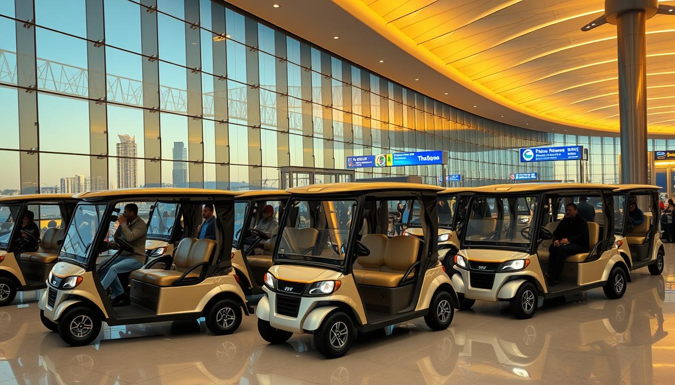 Where can I get free buggy service at Dubai airport?