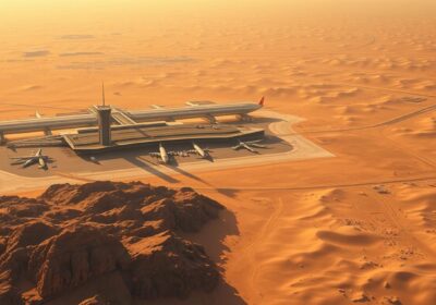How far is Dubai desert from the airport?