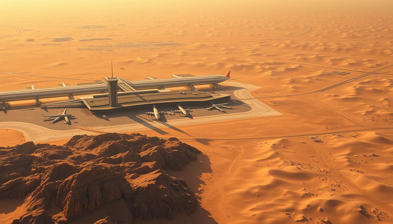 How far is Dubai desert from the airport?