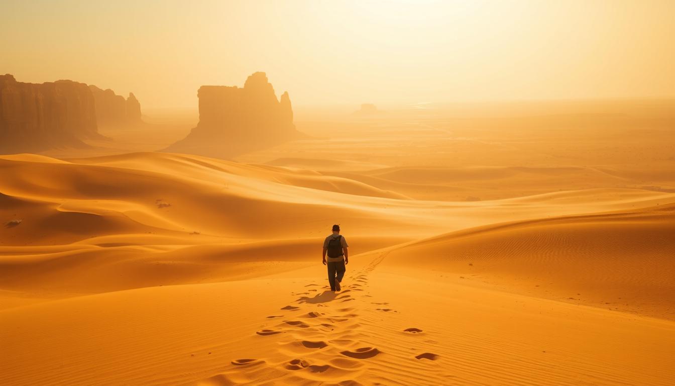 How hot is Dubai desert?