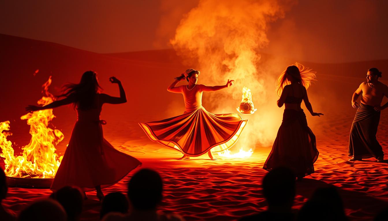 Live Entertainment at Desert Safari: Fire Show, Tanoura & Belly Dance